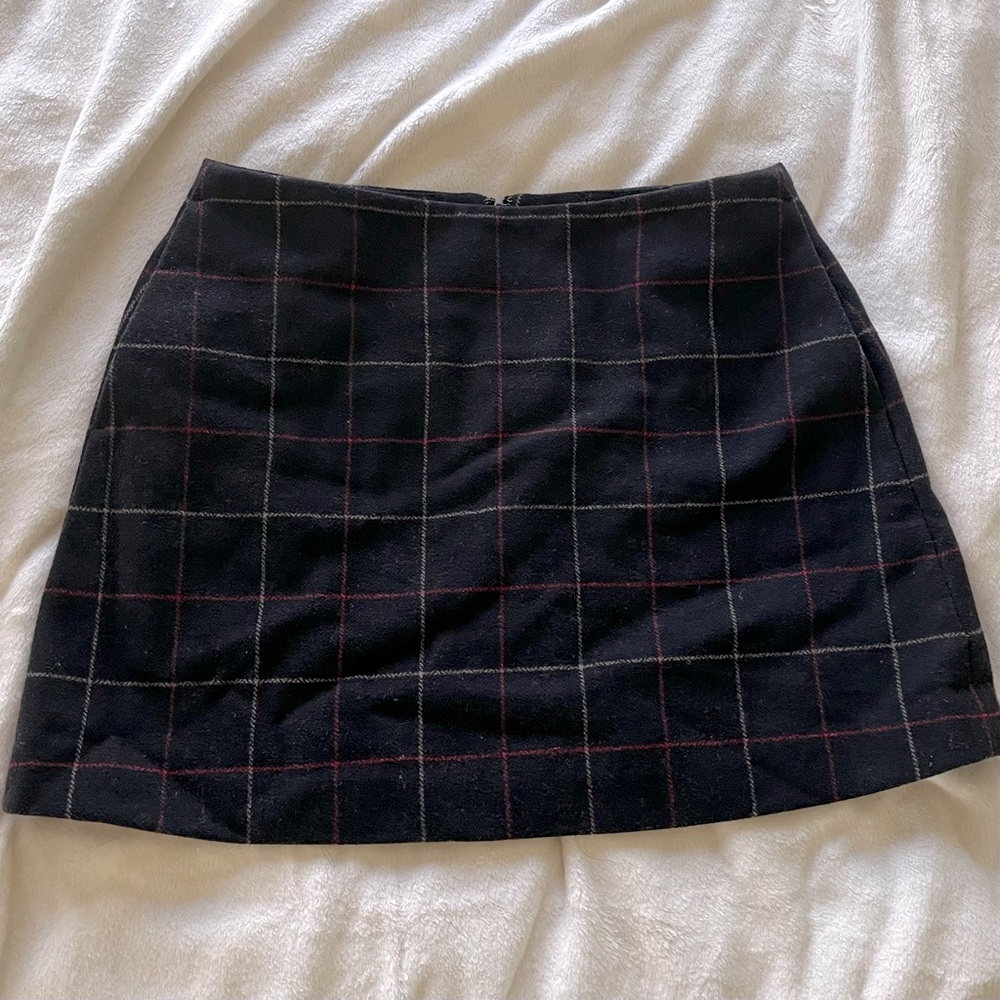 NWOT Dark Academia Navy Wool Miniskirt